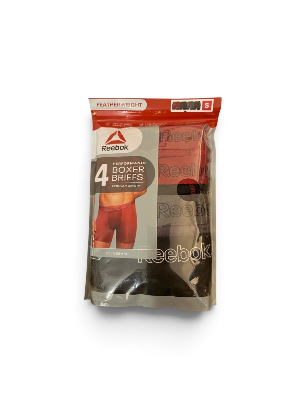 Reebok Performance 4-Pack Boxer Briefs Regular Length Size Small [COPY]
